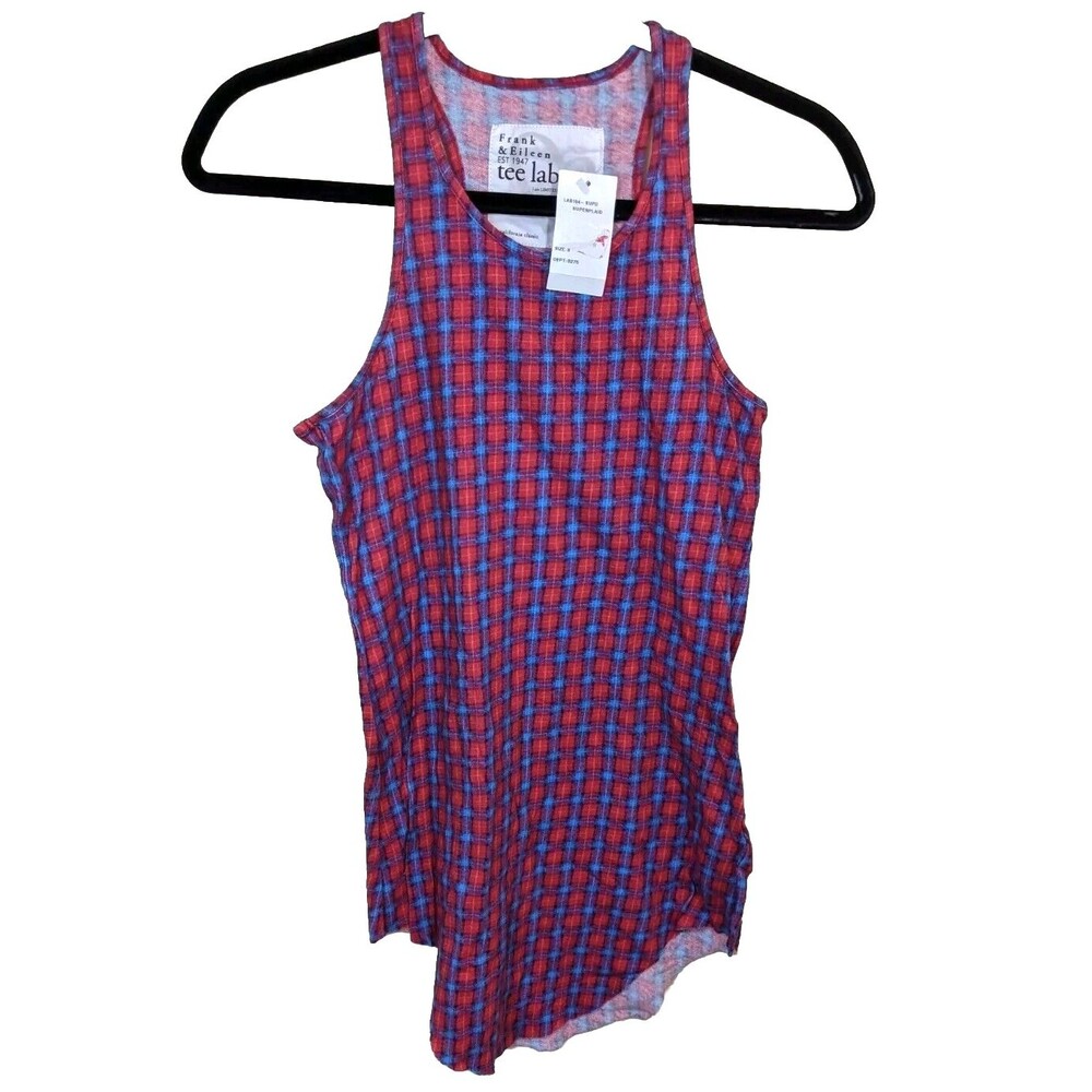 Frank & Eileen Tee Lab Tank Top Tunic Super Plaid 100% Cotton Size Small